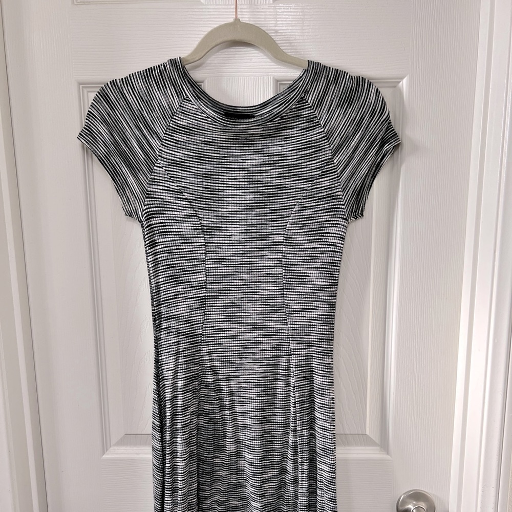 TopShop black and white stripped dress